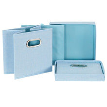 Load image into Gallery viewer, Blue Fabric Cube Set of 3 #CR1025
