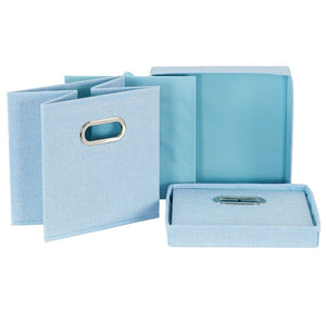 Blue Fabric Cube Set of 3 #CR1025