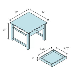 Kahl 24'' Tall Solid Wood End Table with Storage