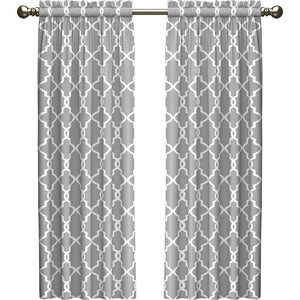 Kaiser Geometric Room Darkening Rod Pocket Curtain (Set of 2) GL626