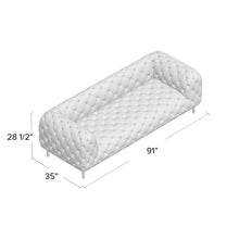 Load image into Gallery viewer, Kamden 91&quot; Velvet Chesterfield Sofa 5043RR
