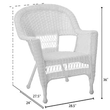 Load image into Gallery viewer, 36&quot; H x 26&quot; W White  Karan and Wicker Lane Patio Chair 5447RR
