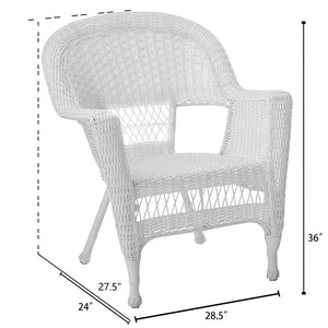 36" H x 26" W White  Karan and Wicker Lane Patio Chair 5447RR