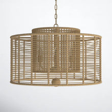 Load image into Gallery viewer, Burnished Silver Karlie 4 - Light Unique / Statement Drum Chandelier
