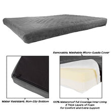 Load image into Gallery viewer, 36&quot; W x 27&quot; D Kasper Waterproof Memory Foam Dog Bed (Set of 2) - 609CE
