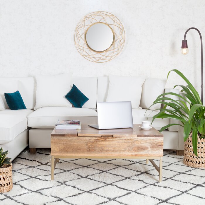 Kassidy Lift Top Coffee Table with Storage Natural Wood  #2098HW