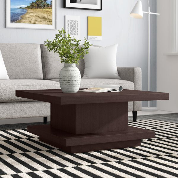 Kassidy Pedestal Coffee Table with Storage Brown 3366RR