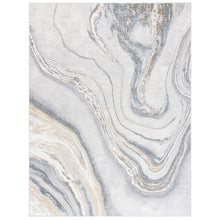 Load image into Gallery viewer, Katelin Abstract Area Rug in Gray/Gold/White 10&#39; x 14&#39;
