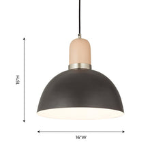 Load image into Gallery viewer, 9.8&quot; H x 17.3&quot; W x 17.3&quot; D Gray Kaya 1 - Light Single Dome Pendant MRM3357
