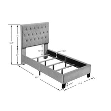 Load image into Gallery viewer, Navy Kayden Tufted Upholstered Low Profile Standard Bed, Twin
