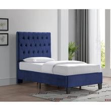 Load image into Gallery viewer, Navy Kayden Tufted Upholstered Low Profile Standard Bed, Twin
