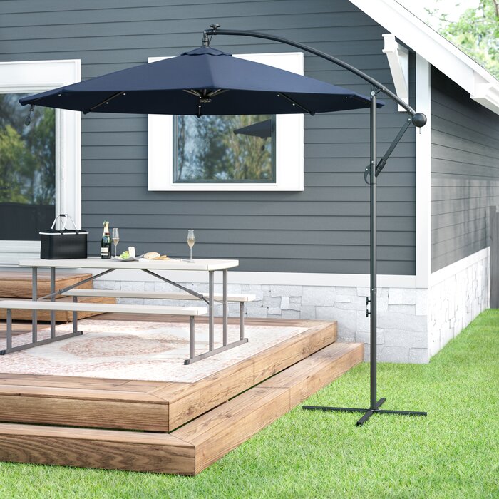 Kayleigh 10' Cantilever Umbrella, Color: Navy Blue, #6259