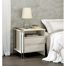Load image into Gallery viewer, Kazbek 24&#39;&#39; Tall 2 - Drawer Nightstand in Antique White/Gold
