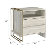 Load image into Gallery viewer, Kazbek 24&#39;&#39; Tall 2 - Drawer Nightstand in Antique White/Gold
