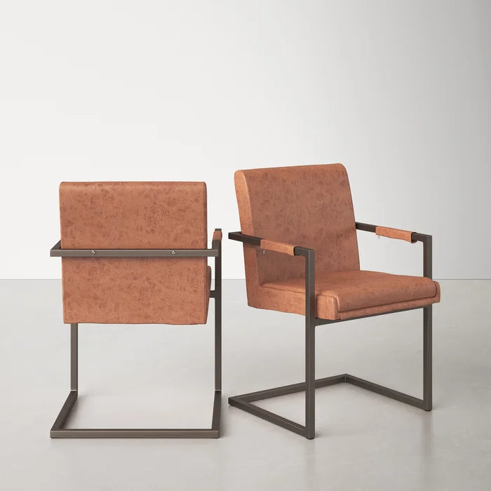 Brown Keana Upholstered Arm Chair (Set of 2)