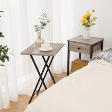 Load image into Gallery viewer, Gray Kearra TV Tray Table Set with Stand (Set of 4)
