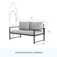 Load image into Gallery viewer, Keating 55&quot; Wide Outdoor Loveseat with Cushions 4421RR
