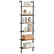 Load image into Gallery viewer, (6 Shelves) 80&quot; H x 23&quot; W x 11&quot; D Keemora Steel Ladder Bookcase
