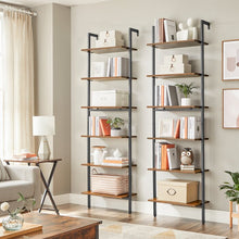 Load image into Gallery viewer, (6 Shelves) 80.6&quot; H x 23.6&quot; W x 11.8&quot; D Keemora Steel Ladder Bookcase
