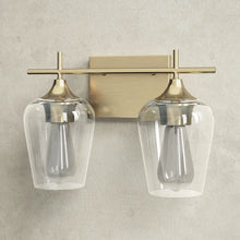 Load image into Gallery viewer, Warm Brass Keener 2 - Light Dimmable Vanity Light
