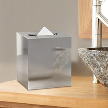 Load image into Gallery viewer, Polished Steel Keenum Tissue Box Cover 1488AH
