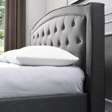 Load image into Gallery viewer, Queen Gray Kegler Tufted Upholstered Low Profile Platform Bed
