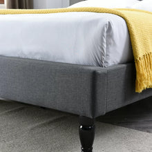 Load image into Gallery viewer, Queen Gray Kegler Tufted Upholstered Low Profile Platform Bed
