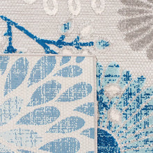 Load image into Gallery viewer, Kellems Floral Indoor / Outdoor Area Rug in Gray/Navy, Rectangle 5&#39;3&quot; x 7&#39;6&quot;
