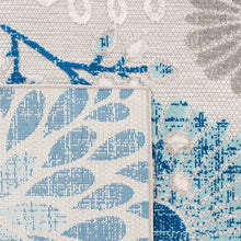 Load image into Gallery viewer, Kellems Floral Indoor / Outdoor Area Rug in Gray/Navy 2&#39; x 4&#39;
