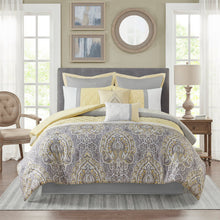 Load image into Gallery viewer, King Comforter + 7 Additional Pieces Yellow Keller 8 Piece Comforter Set

