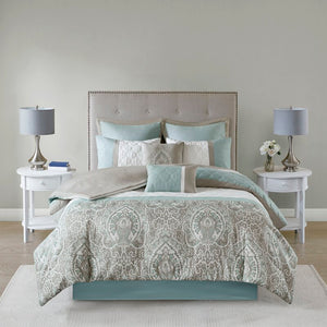 Keller Damask 8 Piece Comforter Set 1409CDR