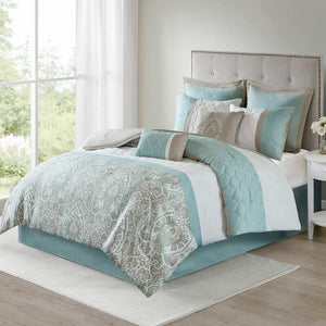 Keller Damask 8 Piece Comforter Set 1409CDR