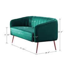 Load image into Gallery viewer, Kelli 50.55&#39;&#39; Velvet Round Arm Loveseat
