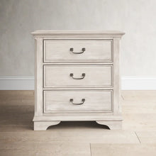 Load image into Gallery viewer, Kelton 30&#39;&#39; Tall 3 - Drawer Nightstand in Antique White/Heavy Wire Brush
