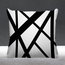 Load image into Gallery viewer, 16&quot; x 16&quot; Black Kem Lines Indoor/Outdoor Throw Pillow
