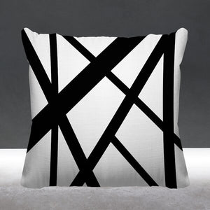 16" x 16" Black Kem Lines Indoor/Outdoor Throw Pillow