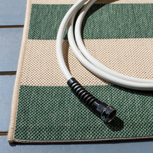 Load image into Gallery viewer, Kempston Striped Indoor / Outdoor Area Rug in Beige/Dark Green, Rectangle 9&#39; x 12&#39;
