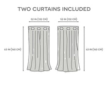 Load image into Gallery viewer, Kennith Polyester Curtain 52&quot; x 63&quot; (Set of 2)
