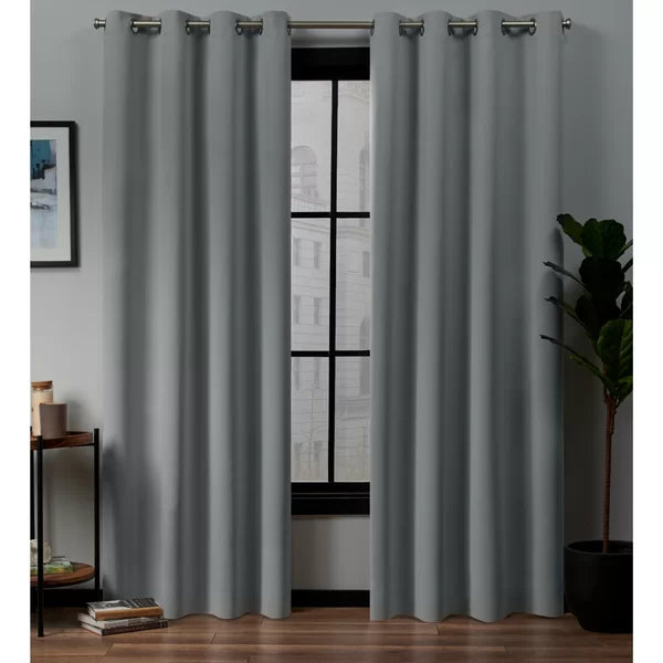 Kennith Solid Max Blackout Thermal Grommet Curtain Panels 52 x 84 (Set of 2)