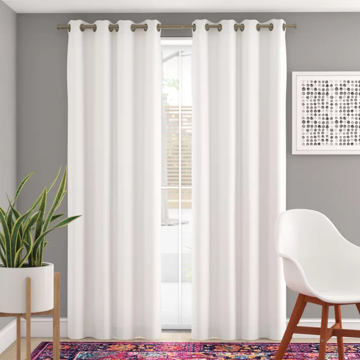 Kennith Solid Max Blackout Thermal Grommet Curtain Panels (Set of 2)