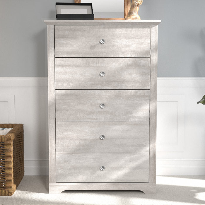 Dusty Gray Oak Kepner 5 Drawer 30.7'' W Dresser