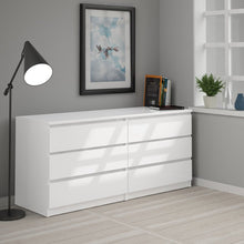Load image into Gallery viewer, White High Gloss Kepner 6 Drawer Double Dresser AP787

