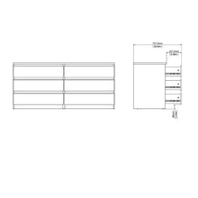 Load image into Gallery viewer, White High Gloss Kepner 6 Drawer Double Dresser AP787
