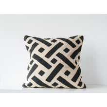 Load image into Gallery viewer, Beige &amp; Black 24&quot; Embroidered Throw Pillow #9722
