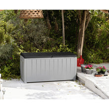Load image into Gallery viewer, Keter Novel 90 Gallon Black and Grey Plastic Deck Storage Box
