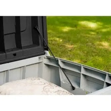 Load image into Gallery viewer, Keter Novel 90 Gallon Black and Grey Plastic Deck Storage Box
