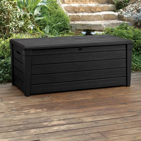 Anthracite Gray Keter Brightwood 120 Gallons Gallon Water Resistant Lockable Deck Box