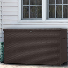 Load image into Gallery viewer, Keter Java 230 Gallons Gallon Water Resistant Resin Lockable Deck Box in Dark Brown
