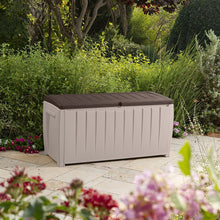Load image into Gallery viewer, Keter Novel 90 Gallon Resin Deck Box Organization and Storage Outdoor For Lawn Patio
