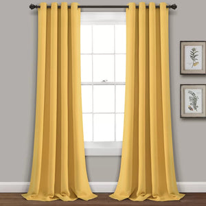 Ketterman Solid Blackout Thermal Grommet Curtain Panels, 52" W x 84" L, (Set of 2)